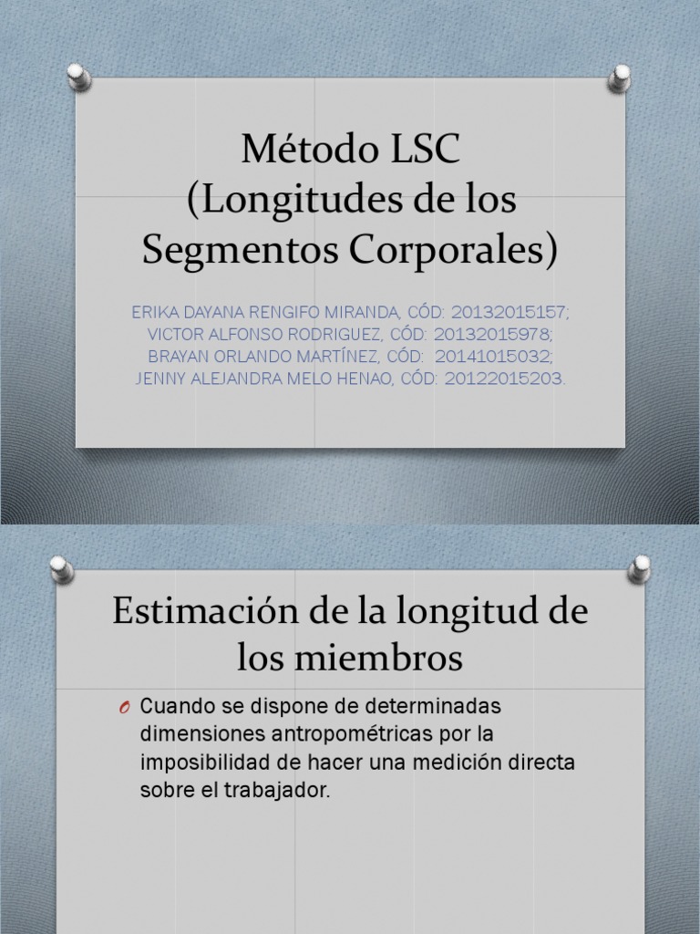 Método de Evalucion - LSC - Longitud de Segmentos Corporales | PDF ...