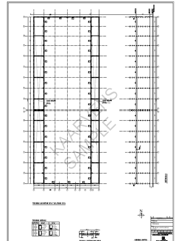 Tie Beam Layout and Details PDF