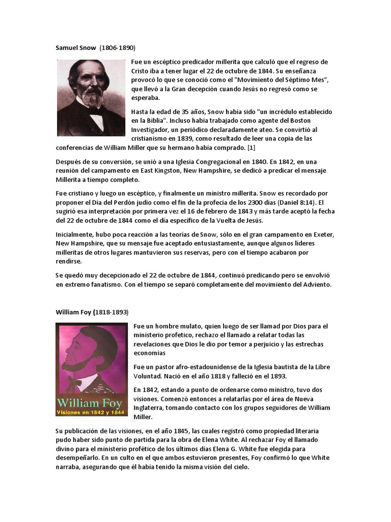 Samuel Snow y el 22 de octubre de 1844 | PDF | Religión y creencia | Biblia