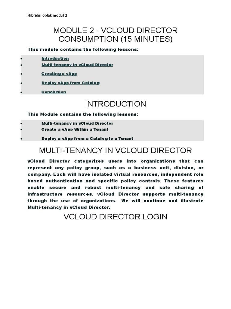 vCloud Director Multi-Tenancy Guide | PDF | Login | Computer Networking