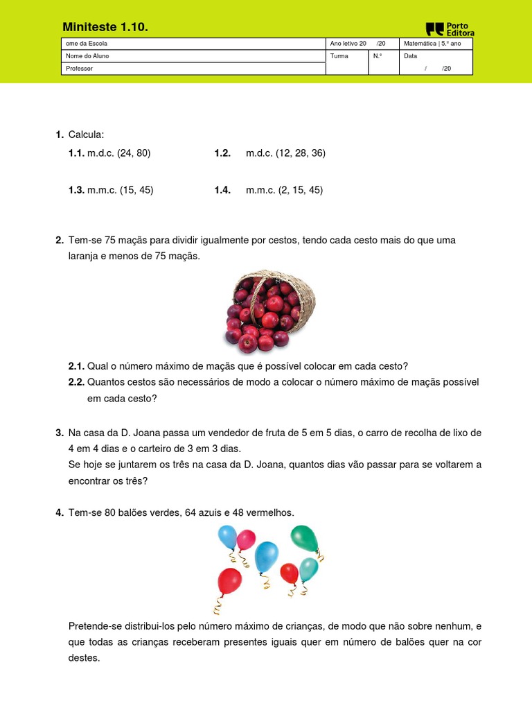 MDC e MMC 5 Ano | PDF