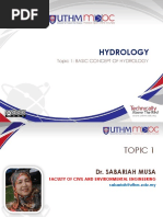 Hydrology: Topic 1: Basic Concept of Hydrology