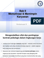 Bab 9 Memotivasi & Memimpin Karyawan: Pertemuan 9