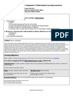 Summary Sheet For Assignment 2: Differentiated Learning Experience