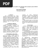 A Constituição Do Sujeito Um Confronto Entre Jacques Lacan e Michel