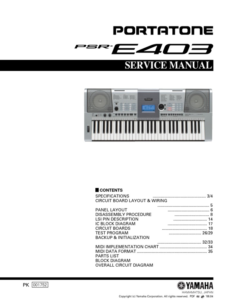 PSR E403 e PDF | PDF | Sound Technology | Electrical Engineering