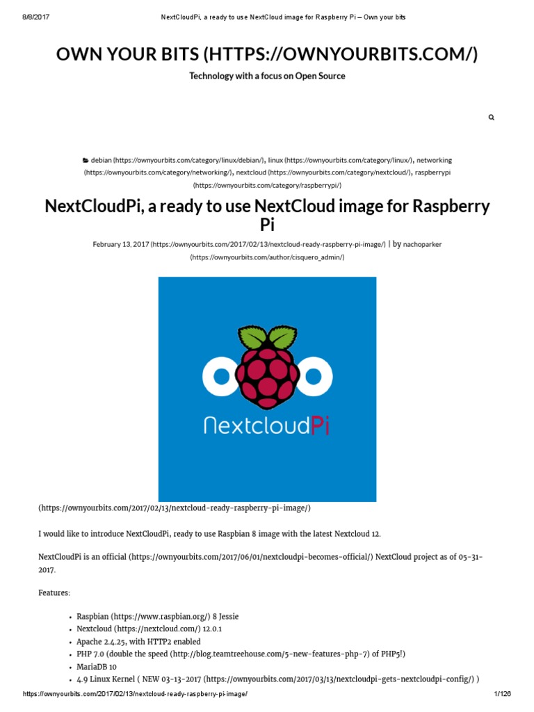 NextCloudPi Setup for Raspberry Pi | PDF | Free Software | Gnu