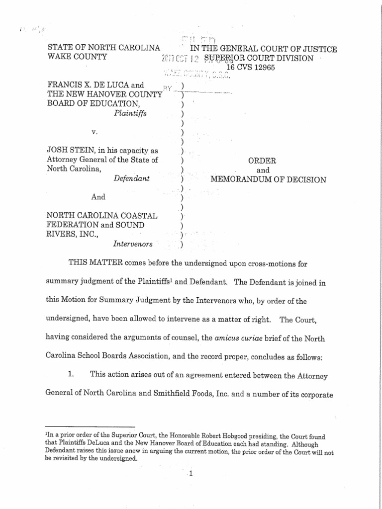 20171012 Order Granting Defendant27s Motion for Summary Judgment