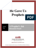 He Gave Us Prophets - Lesson 2 - Forum Transcript