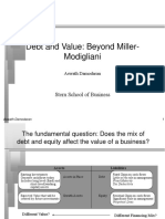 Debt and Value: Beyond Miller-Modigliani: Stern School of Business