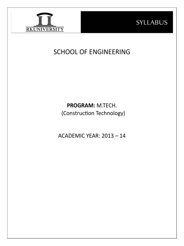 M.Tech Construction Technology Curriculum | PDF | Structural Analysis ...
