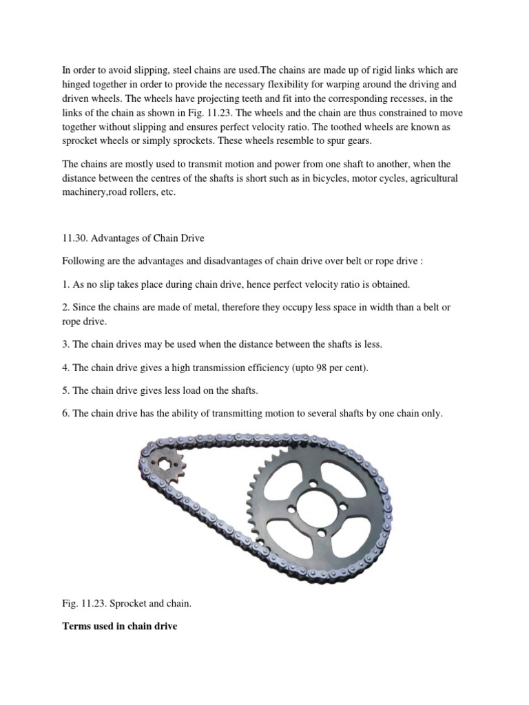 Chain Drive Belt (Mechanical) Transmission (Mechanics)