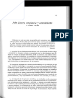 John Dewey, Conciencia y Conocimiento