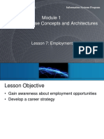 Data Warehouse Concepts and Architectures: Lesson 7: Employment Opportunities