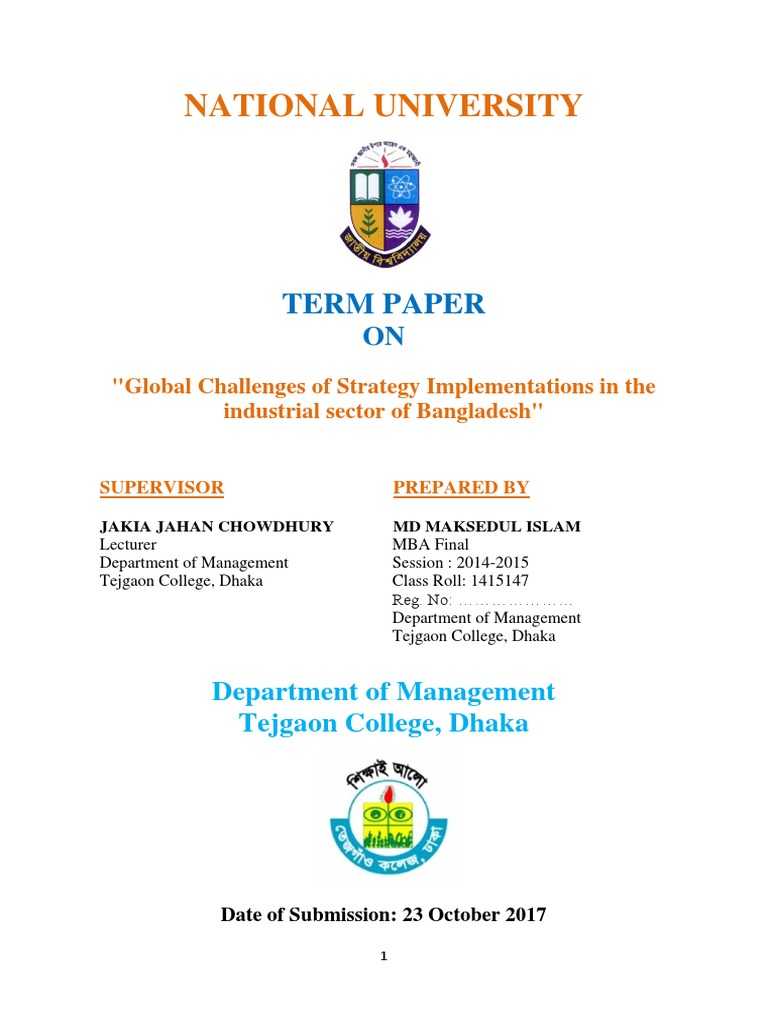Term Paper on Strategy in Bangladesh | PDF | Strategic Management ...