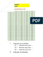 Calcular Los Deciles: Datos No Agrupados