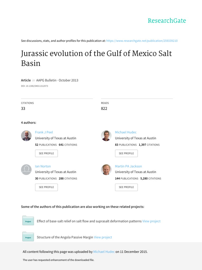 Hudec - 2013 - Jurassic Evolution of The Gulf of Mexico | Download Free ...