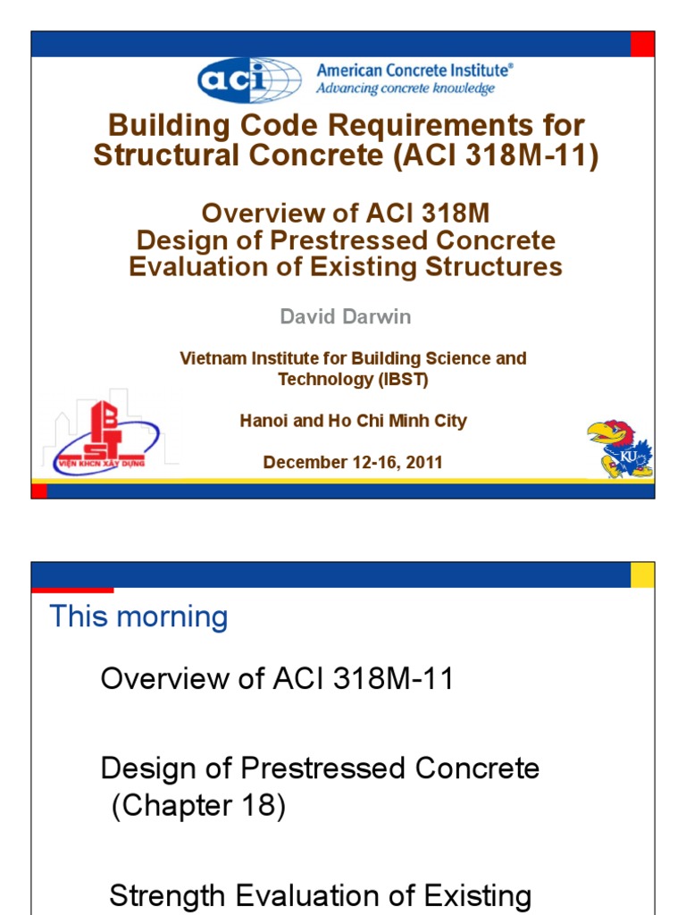 Aci 318M 11 | PDF | Prestressed Concrete | Strength Of Materials