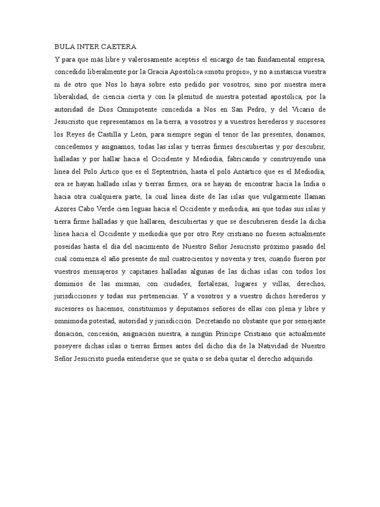Bula Inter Caetera: Territorios de Castilla | PDF | Europa ...