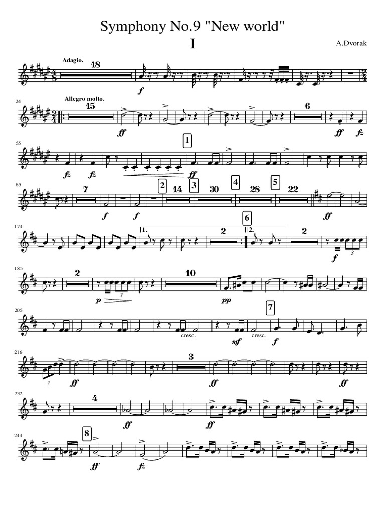 A.dvorak Symphony No.9 2nd Trumpet in BB | PDF | Tempo