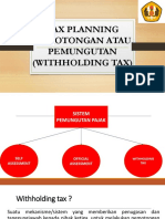 Tax Planning Pemotongan Atau Pemungutan