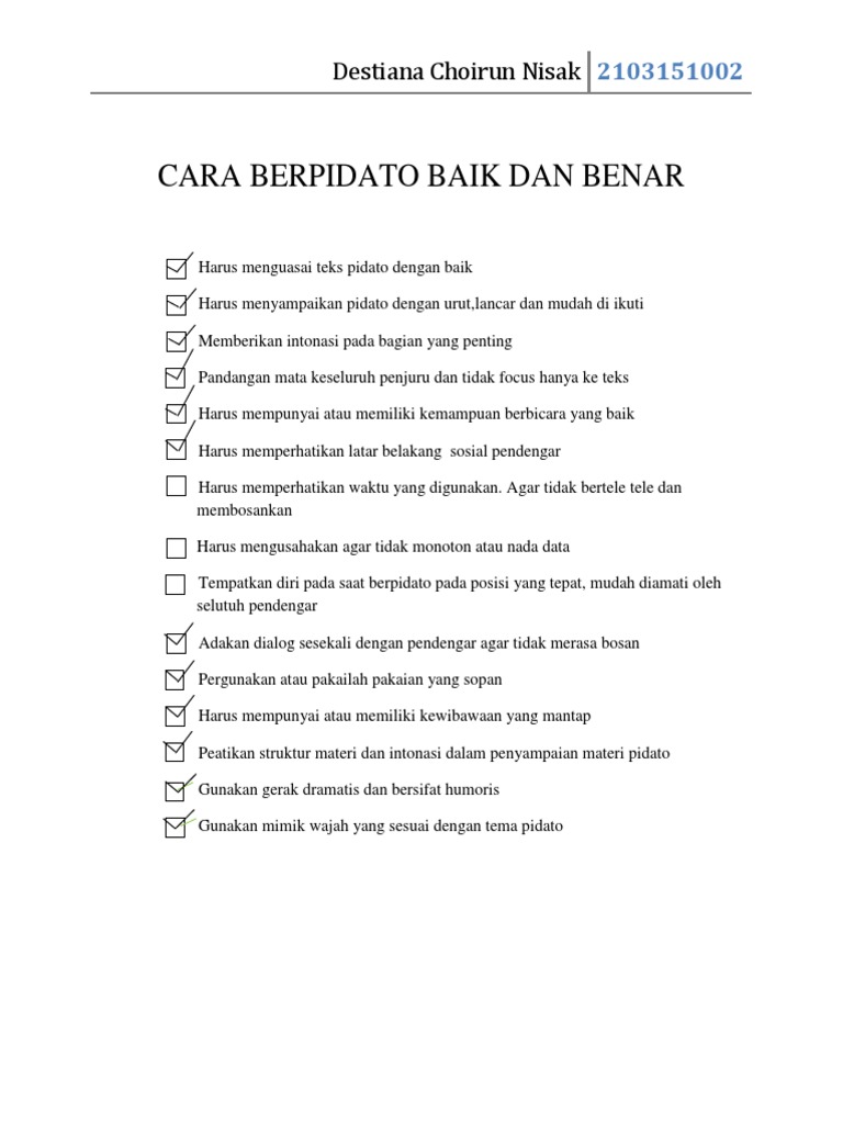 Teks Pidato Yang Baik Dan Benar Terkait Teks
