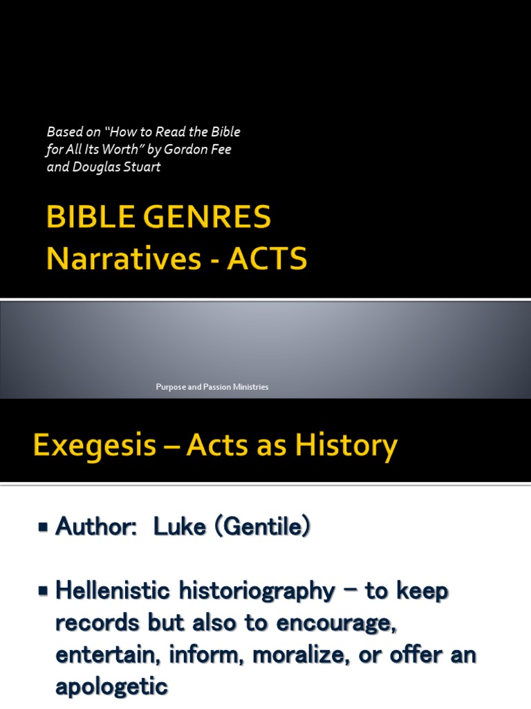 Bible Genres - Acts | PDF | Acts Of The Apostles | Gospel Of Luke