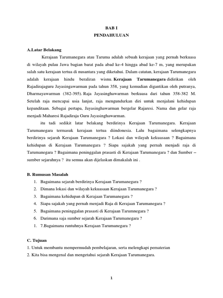 Makalah Kerajaan Tarumanegara