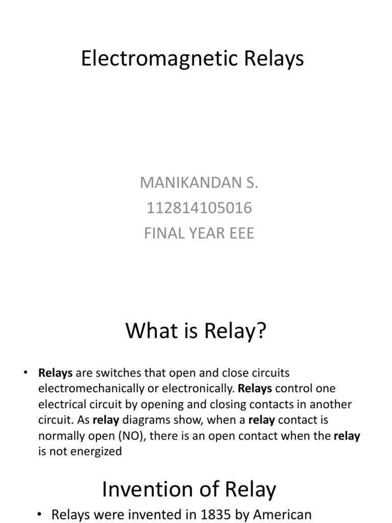 Relays Mani PDF Induction Relay