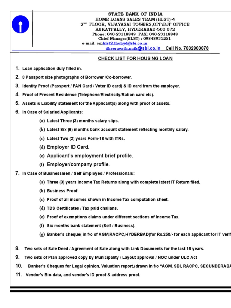 Checklist Home Loan | PDF