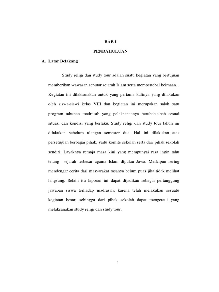 Laporan Perjalanan Study Tour Religi Pdf
