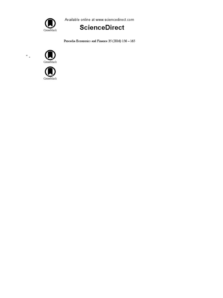 Sciencedirect Procedia Economics and Finance 35 (2016) 156 165 PDF