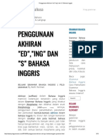 Penggunaan Akhiran Ed, Ing Dan S Bahasa Inggris