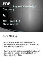 Data Mining and Knowledge Discovery By, Amit Vaghela (020102017)