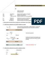 Verificação de ligação com parafusos sob tração e cisalhamento