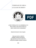 A Recuperac a o Da Empresa No Processo de Insolvencia Ms