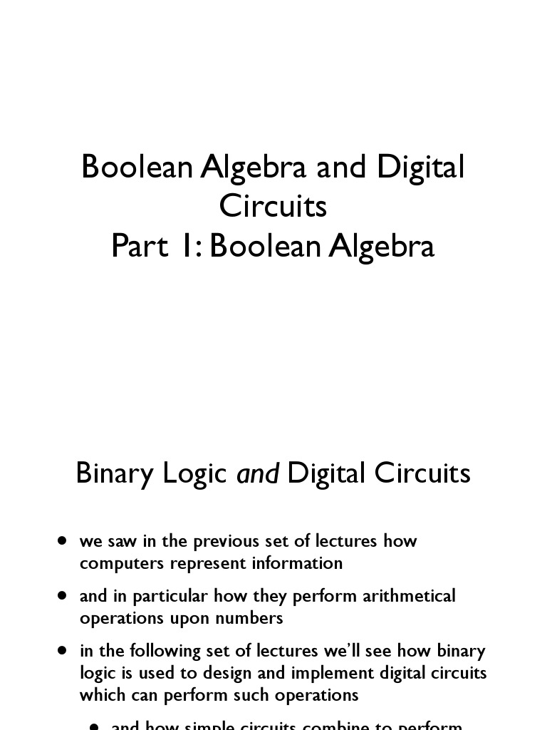 Boolean Algebra Pdf Download
