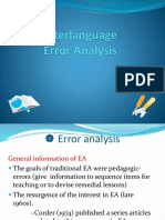 Interlanguage - Error Analysis