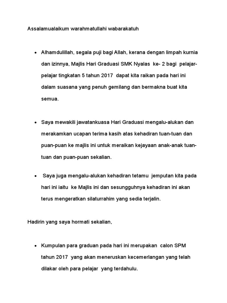 43594830 Teks Ucapan Pengetua Graduasi