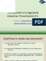 Presentación # 1 Introducción a La Ingeniería Industrial
