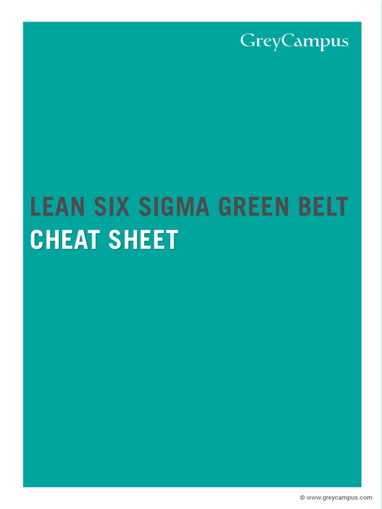 Six Sigma Green Belt Cheat Sheet.pdf