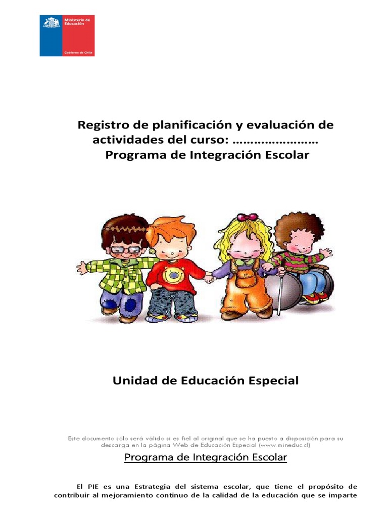Programa de Integración Escolar Libro | PDF | Maestros | Evaluación
