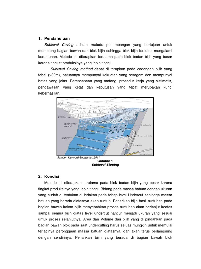 Metode Sublevel Caving dalam Penambangan | PDF | Teknologi & Rekayasa