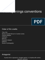 Film Openings Conventions