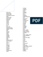 Hojas Vocabulario