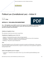 Political Law (Constitutional Law) – Article VI _ Philippine Law Reviewers