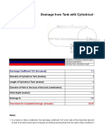 Drainage Calc Tank Cylindrical Cross Section