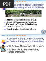 3 Decision Making Under Uncertainty