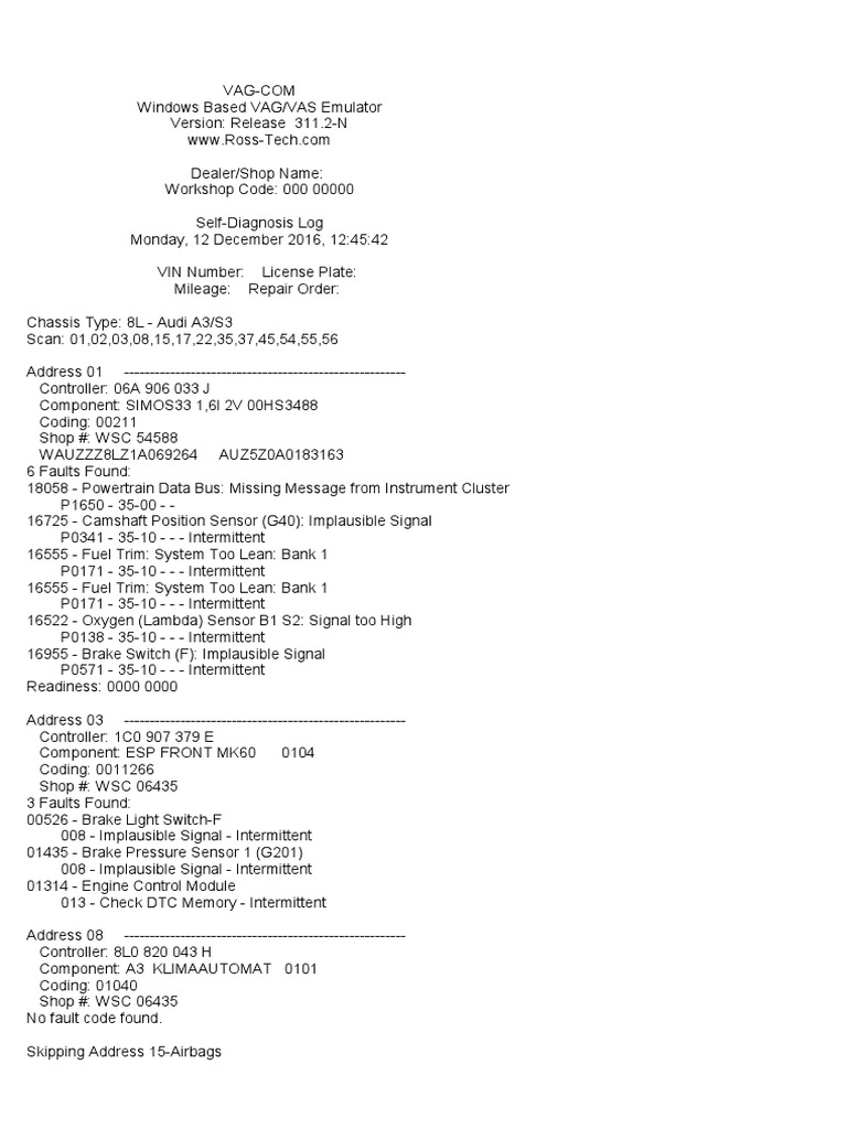 A3 (8L) - VAG Coding