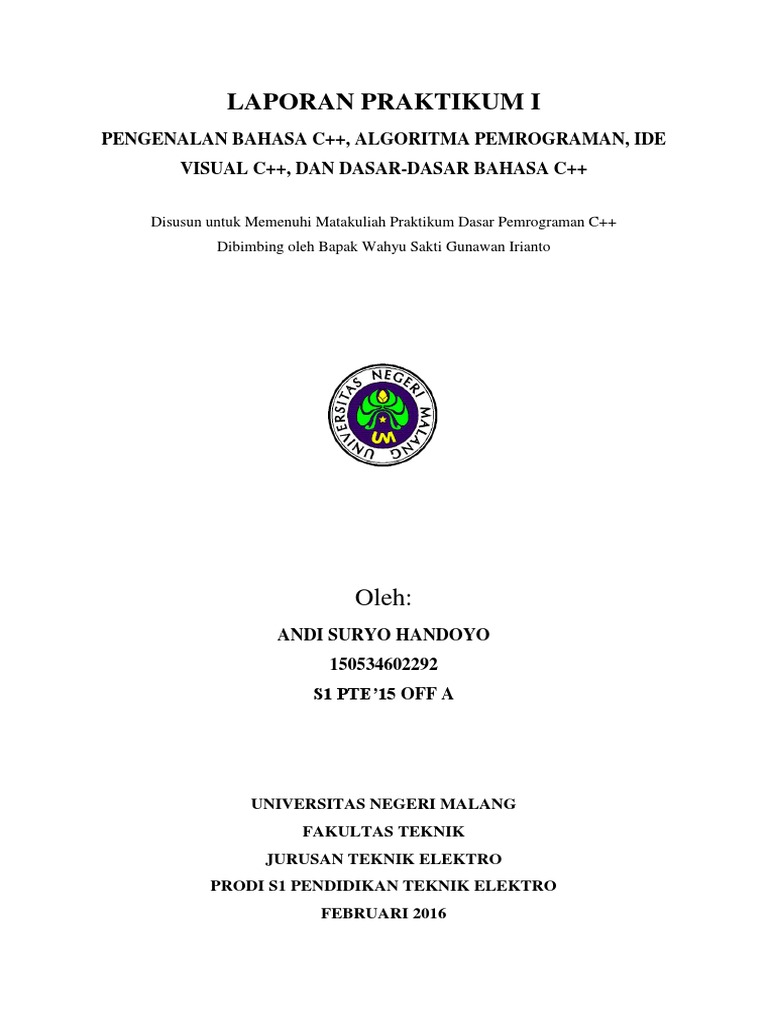 Laporan Praktikum 1 C++ | PDF